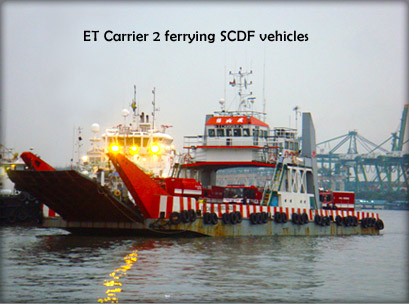 ET Carrier 2 ferrying SCDF vechicles